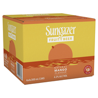 SUNGAZER FRUITY BEER MANGO 24 x 300ML CANS CARTON