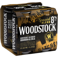 WOODSTOCK and COLA 8% 4 x 375ML CANS