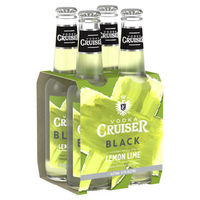 VODKA CRUISER BLACK 6.8% LEMON LIME 4 x 275ML STUBBIES