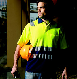 'Bocini' Unisex Hi-Vis Short Sleeve Polyface/Cotton Back Polo with Reflective Tape