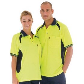 'DNC' HiVis Cool Breeze Short Sleeve Contrast Mesh Polo