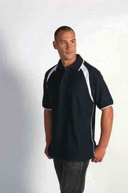 'DNC' Mens Poly/Cotton Contrast Raglan Panel Polo