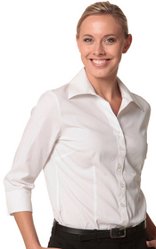 'Winning Spirit' Ladies Cotton/Poly Stretch  Sleeve Shirt