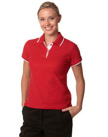 'Winning Spirit' Ladies Liberty Poly/Cotton Contrast Pique Short Sleeve Polo