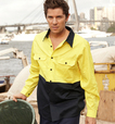 'Bocini' Unisex Hi-Vis Cotton Twill Shirt Long Sleeve