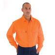 'DNC' HiVis Long Sleeve Cotton Drill Work Shirt