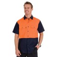 'DNC' HiVis Two Tone Short Sleeve Cotton Drill Shirt