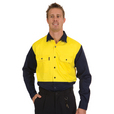 'DNC' HiVis Two Tone Long Sleeve Cotton Drill Shirt