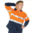 'DNC' HiVis Two Tone Long Sleeve Cotton Drill Vented Shirt with Generic F/Tape