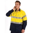 'DNC' HiVis Two Tone Cool-Breeze Long Sleeve Cotton Shirt with 3M Reflective Tape